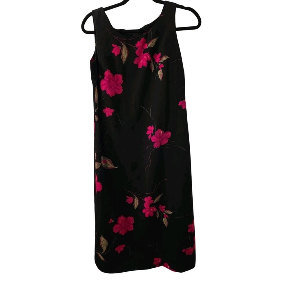 Vintage 90s Party Slip Dress Midi Fairy Grunge Alt Floral Black Red Studio 1 6P
